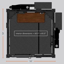 Load image into Gallery viewer, Top-down sectional view of the Creator Deluxe package by WhisperRoom, providing a clear look at the interior layout and double-wall structure.