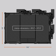 Load image into Gallery viewer, Top-down sectional view of the Drum Studio package by WhisperRoom, showing the 8' x 12' footprint, placement of the 36" window, and complete interior acoustic treatment layout
