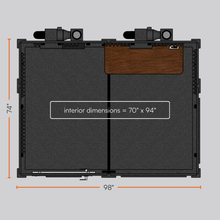 Load image into Gallery viewer, Top-down sectional view of the Meeting Booth package by WhisperRoom, displaying the 6' x 8' layout, window placement, and interior workspace arrangement.