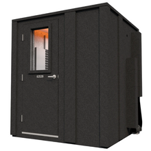 Load image into Gallery viewer, Angled front-right view of the Practice Deluxe package by WhisperRoom, highlighting the fully enclosed double-wall booth built for serious music practice.