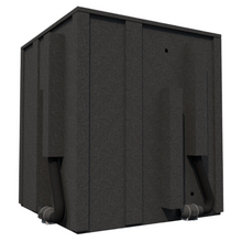 Load image into Gallery viewer, Rear view of the Practice Deluxe sound booth, showing the dueling ventilation systems.