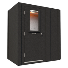 Load image into Gallery viewer, Angled front-left view of the Work From Home Booth package by WhisperRoom, featuring the closed single-wall design.