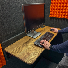 Load image into Gallery viewer, WhisperRoom's larger Office Desk in use, equipped with a monitor, keyboard, and mouse on its spacious surface.