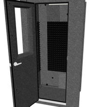 Load 3D model into Gallery viewer, Interactive 3D model of the WhisperRoom MDL 4230 S, a compact 3.5' × 2.5' single-wall soundproof booth designed for voice recording and controlled audio environments.