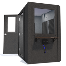 Load image into Gallery viewer, Audiology Basic Package shown from the side with left hinge door open and gray foam.