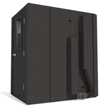 Load image into Gallery viewer, Audiology Basic Package shown with gray foam and a door with right hinges from the rear to display ventilation system.