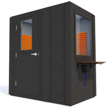 Load image into Gallery viewer, Audiology Basic Package shown angled from the front with left hinge door closed and orange foam.