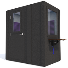 Load image into Gallery viewer, Audiology Basic Package shown angled from the front with left hinge door closed and purple foam.