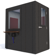 Load image into Gallery viewer, Audiology Basic Package shown angled from the front with right hinge door closed and burgundy foam.