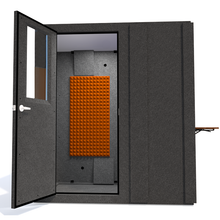 Load image into Gallery viewer, Audiology Basic Package shown from the front with left hinge door closed and orange foam.