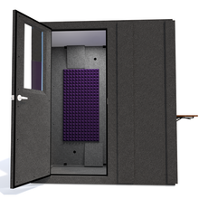 Load image into Gallery viewer, Audiology Basic Package shown from the front with left hinge door open and purple foam.