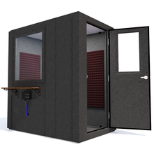 Load image into Gallery viewer, Audiology Basic Package shown angled from the front with right hinge door open and burgundy foam.