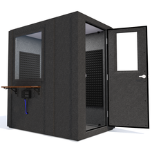 Load image into Gallery viewer, Audiology Basic Package shown angled from the front with right hinge door open and gray foam.