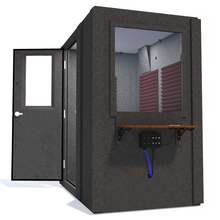 Load image into Gallery viewer, Audiology Basic Package shown from the side with left hinge door open and burgundy foam.