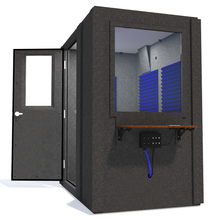 Load image into Gallery viewer, Audiology Basic Package shown from the side with left hinge door open and blue foam