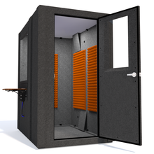 Load image into Gallery viewer, Audiology Basic Package shown from the side with right hinge door open and orange foam.