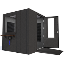 Load image into Gallery viewer, Audiology Deluxe Package shown angled from the front with right hinge door open and gray foam.