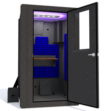 Load image into Gallery viewer, Voice Over Basic Package shown from the front with door open and blue foam