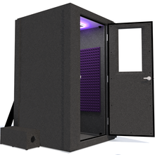 Load image into Gallery viewer, Voice Over Basic Package shown from the side with the door open and purple foam