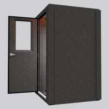 Load image into Gallery viewer, WhisperRoom MDL 4848 S single-wall soundproof booth shown with the door open, highlighting the exterior panel design and entryway.
