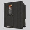 WhisperRoom MDL 6060 S single-wall sound booth front view with the door closed and window visible.