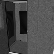 Load 3D model into Gallery viewer, Interactive 3D model of the WhisperRoom MDL 4872 S single-wall sound booth, showing its modular construction, 4' × 6' interior layout, acoustic treatment surfaces, and door and ventilation placement.
