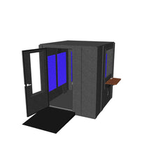 Load 3D model into Gallery viewer, 3D rendering of the Audiology Deluxe Package made by WhisperRoom shown with blue acoustic foam
