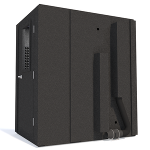 Audiology Basic Package shown with gray foam and a door with right hinges from the rear to display ventilation system.