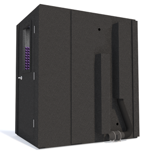 Audiology Basic Package shown with purple foam and a door with right hinges from the rear to display ventilation system.