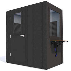 Audiology Basic Package shown angled from the front with left hinge door closed and gray foam.