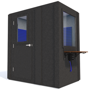 Audiology Basic Package shown from the front with left hinge door closed and blue foam