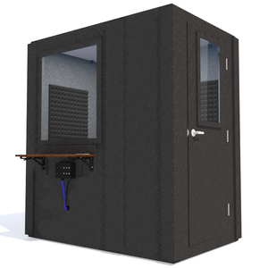 Audiology Basic Package shown angled from the front with right hinge door closed and gray foam.