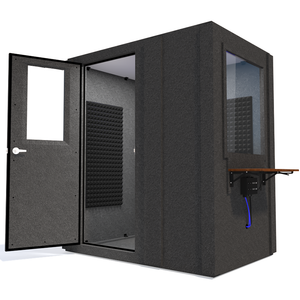 Audiology Basic Package shown angled from the front with left hinge door open and gray foam.