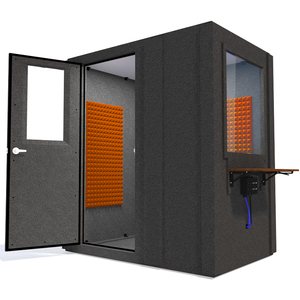 Audiology Basic Package shown angled from the front with left hinge door open and orange foam.