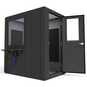 Audiology Basic Package shown angled from the front with right hinge door open and gray foam.