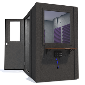 Audiology Basic Package shown from the side with left hinge door open and purple foam.