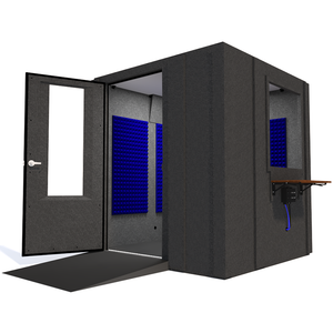 Audiology Deluxe Package shown angled from the front with left hinge door open and blue foam.