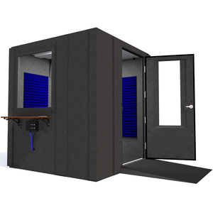 Audiology Deluxe Package shown angled from the front with right hinge door open and blue foam.