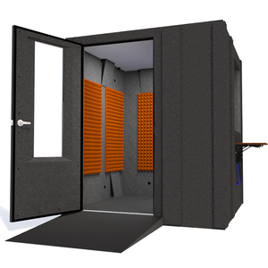 Audiology Deluxe Package shown from the front with left hinge door open and orange foam.
