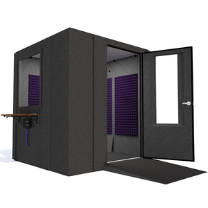 Audiology Deluxe Package shown from the front with right hinge door open and purple foam.