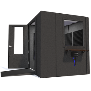 Audiology Deluxe Package shown from the side with left hinge door open and gray foam.