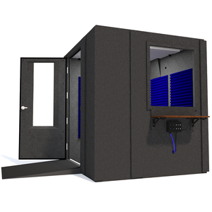 Audiology Deluxe Package shown from the side with left hinge door open and blue foam.