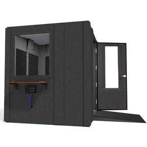 Audiology Deluxe Package shown from the side with right hinge door open and gray foam.