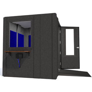 Audiology Deluxe Package shown from the side with right hinge door open and blue foam.