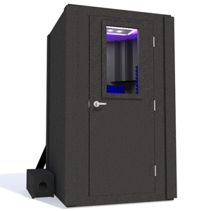 Voice Over Basic Package shown from the front with door closed and blue foam