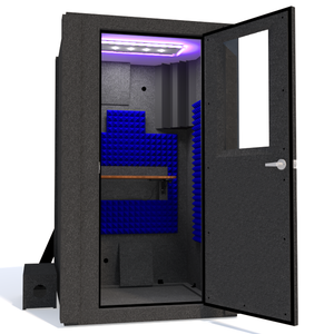 Voice Over Basic Package shown from the front with door open and blue foam